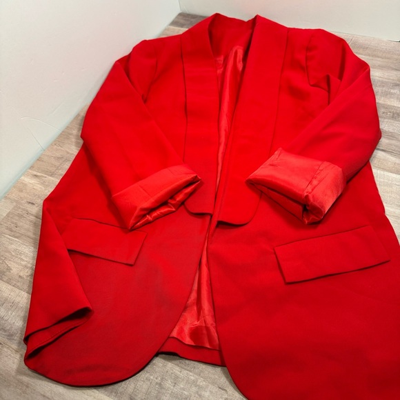 NWOT Meduim Relaxed Fit Open Red Blazer - Picture 13 of 14